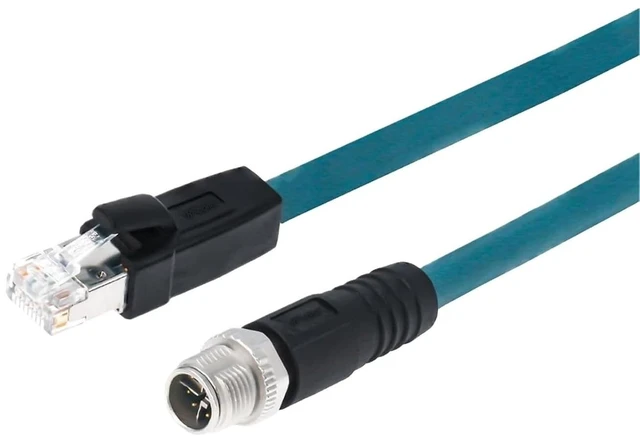 Alt view image 4 of 6 - M12 to RJ45 Industrial Ethernet Cable, 8X Code Male to RJ45 Adapter Cat-6a CAT6a Cable Shielded Cable Assembly Flexible 3.3Ft/1M