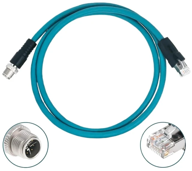 Alt view image 5 of 6 - M12 to RJ45 Industrial Ethernet Cable, 8X Code Male to RJ45 Adapter Cat-6a CAT6a Cable Shielded Cable Assembly Flexible 3.3Ft/1M