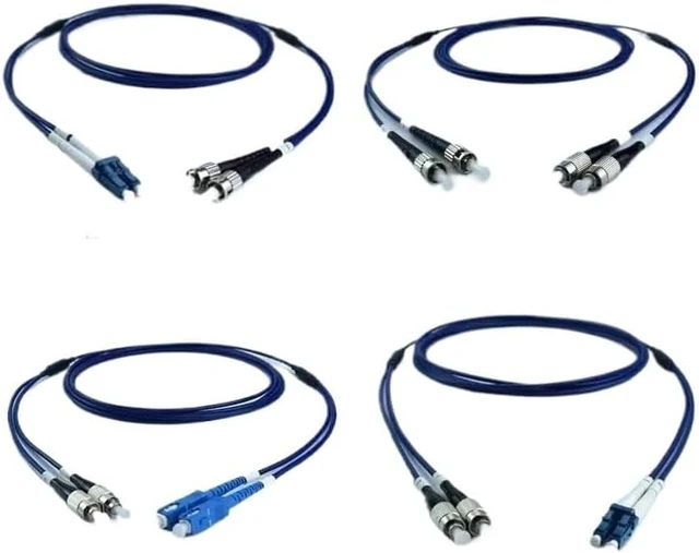 Alt view image 4 of 6 - 1-500M Armored Optical patchcord 2 cores Waterproof DX LC SC FC ST UPC SM Blue Indoor Outdoor Fiber Optic Jumper(200m 1pc,FC-FC)