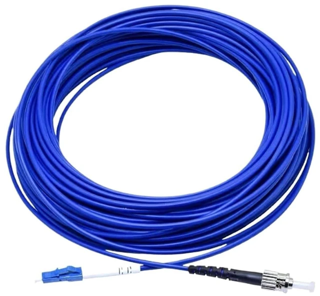 Main image of 1-500M Armored Optical Patchcord Waterproof LC SC FC ST SM Single Core Blue Indoor Outdoor Fiber Optic Jumper(15m 3pcs,LC-ST)