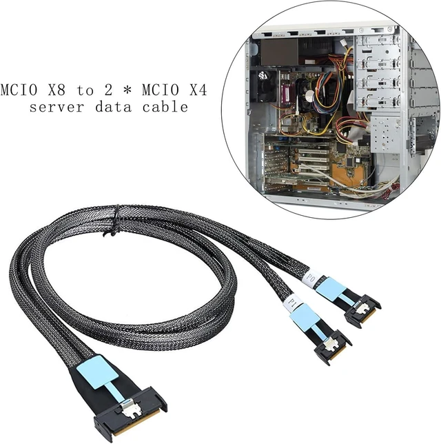 Alt view image 2 of 7 - Fast Speed PCIe Gen 5 Splitter Cable Double Straight Connectors for Server Data Transfer 50cm