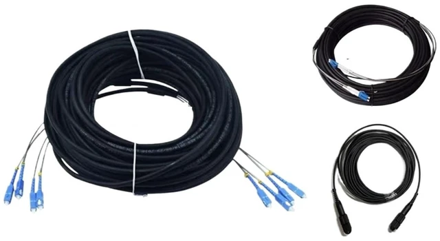 Alt view image 3 of 5 - 20M 40m 2/4 cores Outdoor Patch Cord 7.0mm 2C 4C CPRI LC SC FC A SM DVI Waterproof FTTH Jumper Optical Fiber Armored 2 core(SC-SC,4C 40m 2pcs)