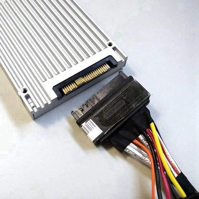 Alt view image 5 of 7 - 8X Built-in 12G SAS HD to U.2 / SFF-8643 to SFF-8639 Cable 0.5M with 15-Pin Power Supply, Suitable for U.2 SSD