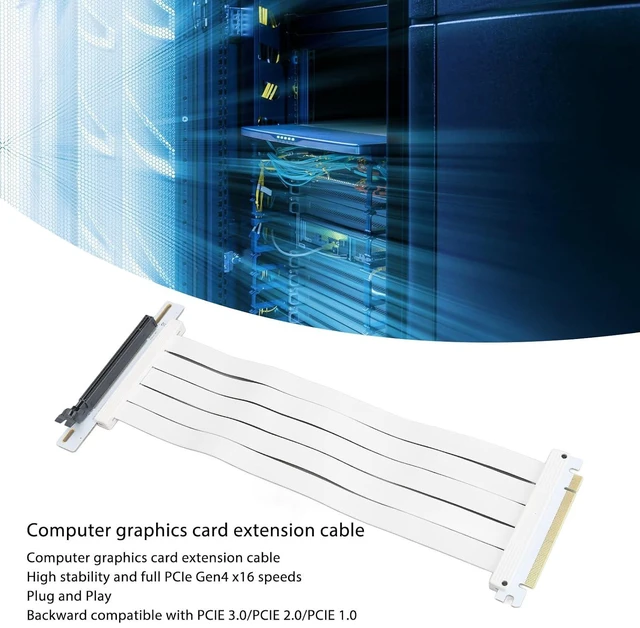 Alt view image 4 of 7 - PCIE4.0 X16 Speed Cable, 30cm/11.8in Length, Right Angle Connector, Vertical Mount for RTX4090 Z690, EMI, Foldable and Segmented for Better Performance