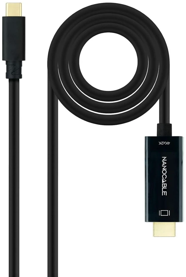Main image of NANOCABLE 10.15.5135 USB-C to HDMI 1.4 Converter Cable 4K@30Hz USB-C/M - HDMI/M, Black, 5m