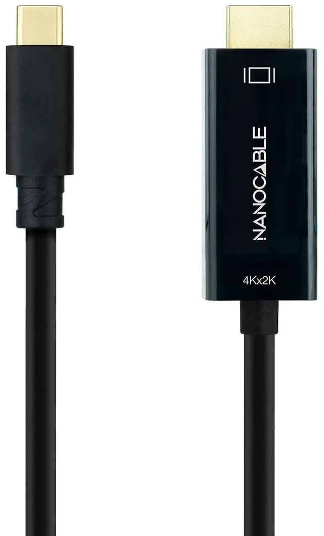 Alt view image 2 of 7 - NANOCABLE 10.15.5135 USB-C to HDMI 1.4 Converter Cable 4K@30Hz USB-C/M - HDMI/M, Black, 5m