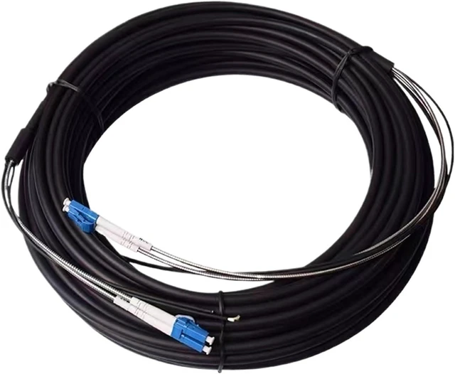 Alt view image 4 of 6 - 100m 2/4 cores Outdoor Patch Cord 7.0mm 2C 4C CPRI LC SC FC ASM DVI Waterproof FTTH Jumper Optical Fiber Armored Cable 2 core(SC/A-SC/A,4 cores SM with)