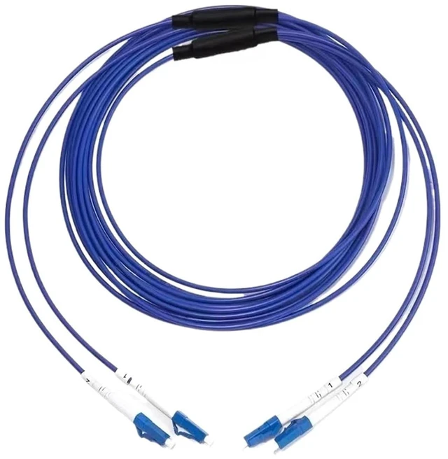 Alt view image 3 of 5 - 100m 2 cores Armored Optical Fiber patchcord 2C SM MM OM1 OM2 OM3 Indoor Outdoor LC SC FC ST LSZH TPU FTTH Jumper 2 core 100mtr(LC-SC,2C Aqua OM3)