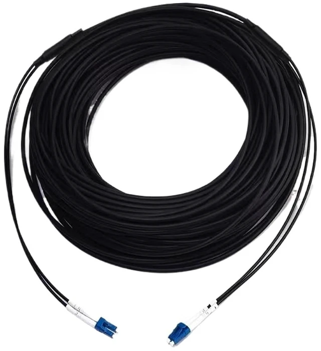 Alt view image 5 of 5 - 100m 2 cores Armored Optical Fiber patchcord 2C SM MM OM1 OM2 OM3 Indoor Outdoor LC SC FC ST LSZH TPU FTTH Jumper 2 core 100mtr(LC-SC,2C Aqua OM3)