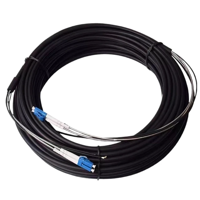 Alt view image 4 of 6 - 100m 2/4 cores Outdoor Patch Cord 7.0mm 2C 4C CPRI LC SC FC ASM DVI Waterproof FTTH Jumper Optical Fiber Armored Cable 2 core(SC/A-SC/A,2 cores SM with)