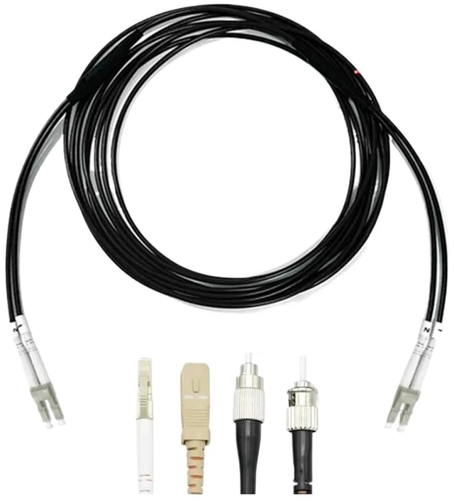 Alt view image 2 of 6 - 1M-300M LC Armored Patchcord OM3 Dual Core 3.0mm Outdoor Optical Fiber Jumper LC SC FC ST 100m 200m 150m 120m 50m 100m Multimode(80m 1pc,LC-LC)