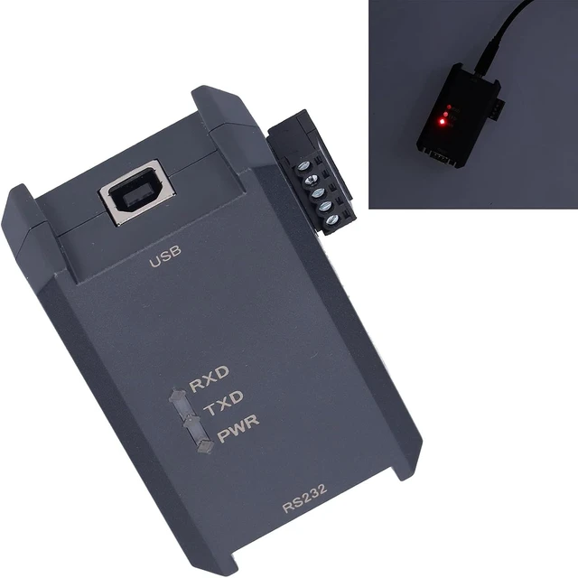 Alt view image 2 of 7 - USB to RS232/RS485/RS422 Isolated Serial Adapter, 300-128000 BPS, Black ABS, Industrial Automation