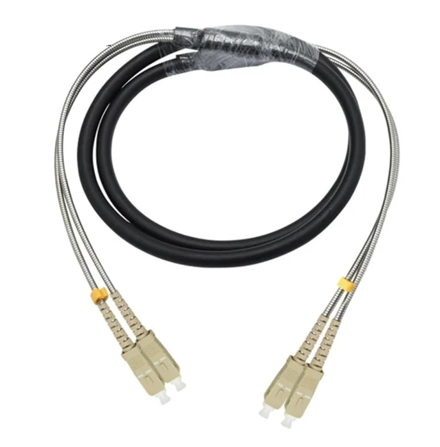 Alt view image 5 of 6 - 150m 2/4 Cores Outdoor Patchcord 7.0mm 2C 4C OM1 OM2 CPRI LC SC FC DVI Waterproof FTTH Jumper Optical Fiber Armored Cable 2 Core(FC-FC,2C OM1 no Out connec)
