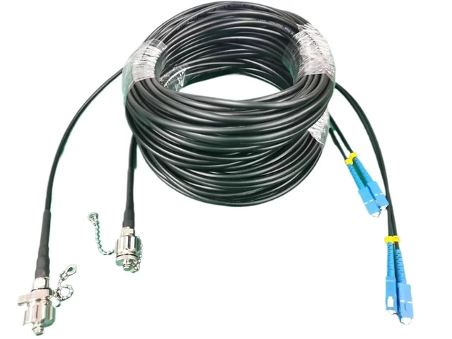 Alt view image 5 of 6 - Armored Jumper 2 cores ODC-LC SC FC 5.0mm TPU singlemode 1-50m Outdoor 30m 20m 10m SM 2C Female Male patchcord 2 fibers(40m,ODC Square-SC)