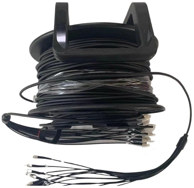 Main image of 50m 2/4/6/8 Cores Outdoor Armored Fiber Optic Patch Cord with PCD235 Reel LC SC FC A SM TPU DVI Waterproof Singlemode Fiber Optic Jumper(LC-LC,6C TPU with reel)