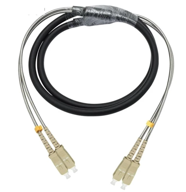 Alt view image 4 of 5 - 70m 2/4 cores outdoor patch cord 7.0mm 2C 4C OM1 OM2 CPRI LC SC FC DVI waterproof FTTH jumper optical fiber armored cable 2 core(SC-FC,2C OM1-01)