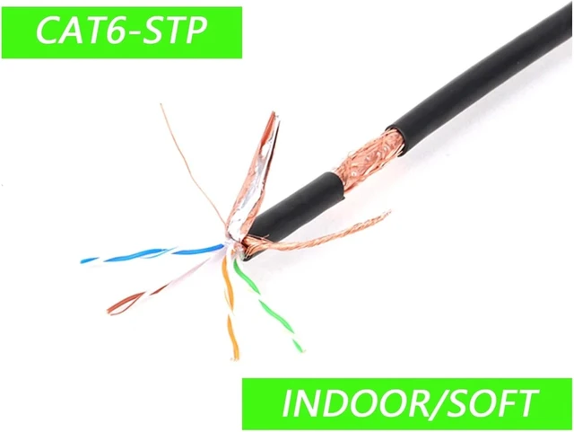 Alt view image 2 of 6 - CAT6/CAT6A Stage Ethernet Extension UTP/STP/SFTP Cable Indoor Flexible Unshielded/Shielded LAN Network Cable RJ45 Cable(CAT6-Indoor-STP,50M)