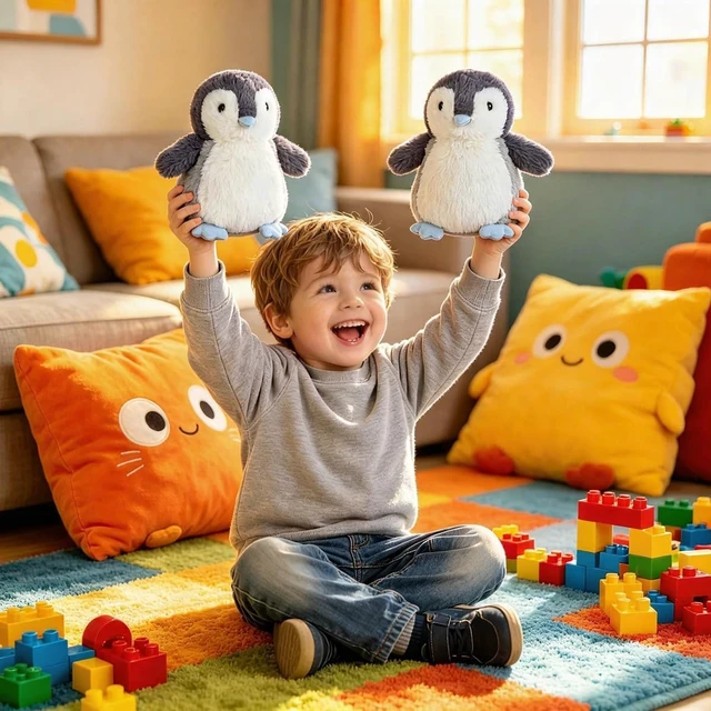 Alt view image 6 of 7 - Penguin Stuffed Animal Plush Toy, Blue Mouth, 7 Inches