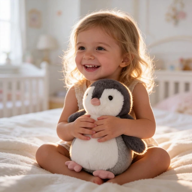 Alt view image 7 of 7 - Adorable Penguin Stuffed Animal - Ultra Soft Stuffed Penguin Plush Toy for Boys Girls Kids Toddlers Newborn Babies, Pink Mouth 10 Inches Machine Washable