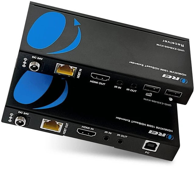Main image of OREI 4K KVM HDMI Extender Over LA HDBaseT PoC Single CAT5e/CAT6A/CAT7 Cable 4K @ 60Hz - Up to 400 Ft 4:4:4 - Remote Keyboard Mouse USB Control