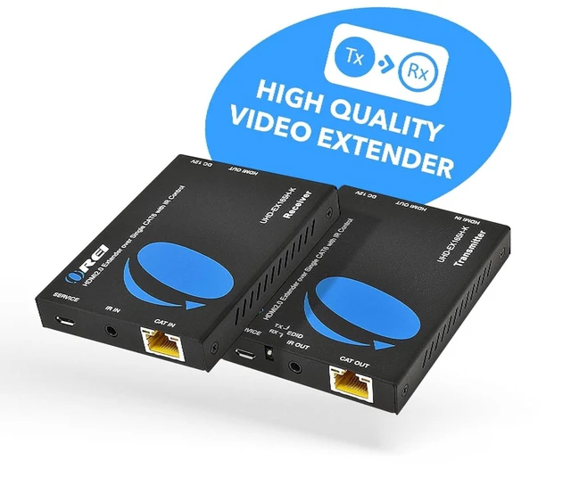 Alt view image 2 of 7 - OREI 4K@60Hz HDMI Over Cat6 Balun 165ft One-Way IR Loop Out EDID HDR 18Gbps