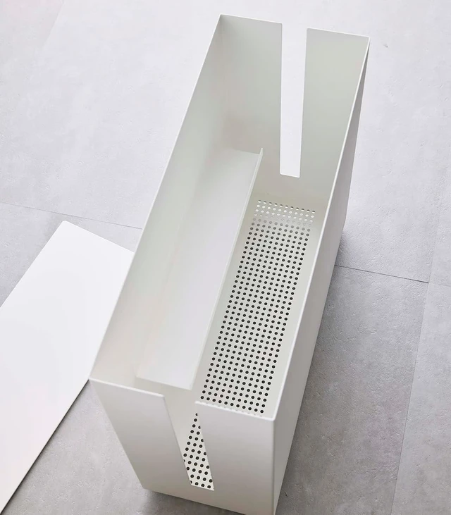 Alt view image 7 of 7 - Yamazaki Home Rolling Cable Management Box, Tech Cord Organizer Box, White
