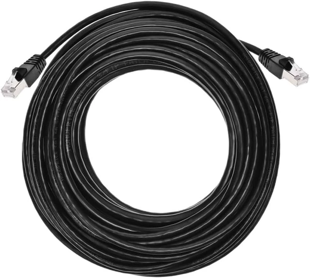 Alt view image 3 of 5 - Monoprice Ethernet Patch Cable - Network Internet Cord - RJ45, 550Mhz, STP, Pure Bare Copper Wire, 10G, 26AWG, 50ft, Black