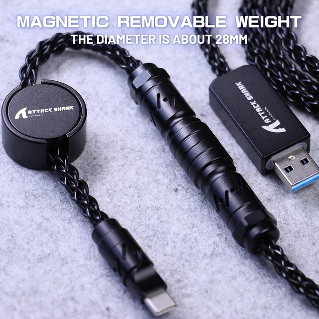 Alt view image 2 of 7 - C07 Custom Braided Aviator Cable with RGB Light, Black