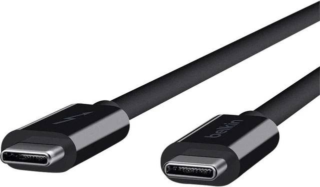 Alt view image 2 of 4 - Belkin Thunderbolt 3 USB C to USB C 3.3ft/1M Long Data Transfer Power Cable with 20 Gbps Data Transfer Speed & Up to 10 Gbps for USB3.1 Devices - Supporting Thunderbolt, 4K & Ultra HD Display (Black)