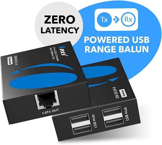 Alt view image 2 of 7 - OREI USB Extender Over Ethernet Cat6 330ft PoC 4 USB2.0 Devices Plug&Play