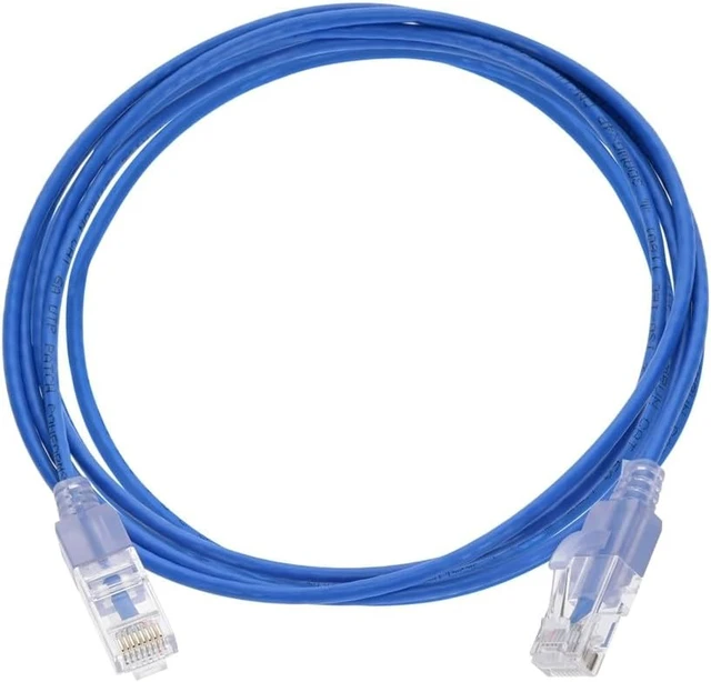 Alt view image 4 of 6 - Monoprice 5-Pack SlimRun Cat6A Ethernet Network Patch Cable 10G 2ft Blue, Multi-Color