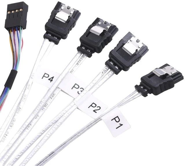 Alt view image 3 of 7 - SilverStone Technology 36 Pin Minisas Sff-8643(Target) to SATA 7Pin(Host)+Sideband Cable 0.6M Components Other CPS05-RE