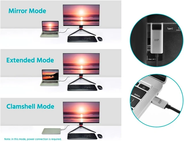 Alt view image 4 of 6 - Monoprice USB-C to DisplayPort 1.4 Active Cable - 8K60 4K120 Retimer IC HDR Locking Connector 6ft Black