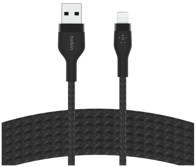 Alt view image 4 of 4 - Belkin USB A to Lightning Braided Cable 9.9ft Fast iPhone Charger Cord