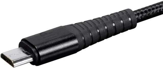 Alt view image 3 of 4 - Monoprice USB 2.0 Micro B to Type A Charge & Sync Cable - 6 Feet - Black Nylon-Braid, Durable, Kevlar-Reinforced