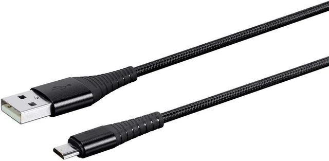 Alt view image 2 of 4 - Monoprice USB 2.0 Micro B to Type A Charge & Sync Cable - 6 Feet - Black Nylon-Braid, Durable, Kevlar-Reinforced
