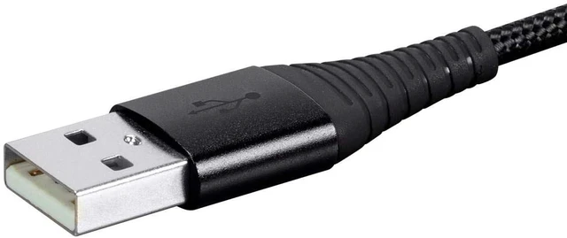 Alt view image 4 of 4 - Monoprice USB 2.0 Micro B to Type A Charge & Sync Cable - 6 Feet - Black Nylon-Braid, Durable, Kevlar-Reinforced