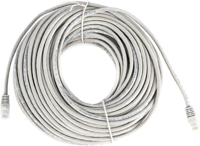 Alt view image 3 of 4 - Monoprice Cat5e Ethernet Patch Cable - Network Internet Cord - RJ45, Stranded, 350Mhz, UTP, Pure Bare Copper Wire, 24AWG, 100ft, Gray