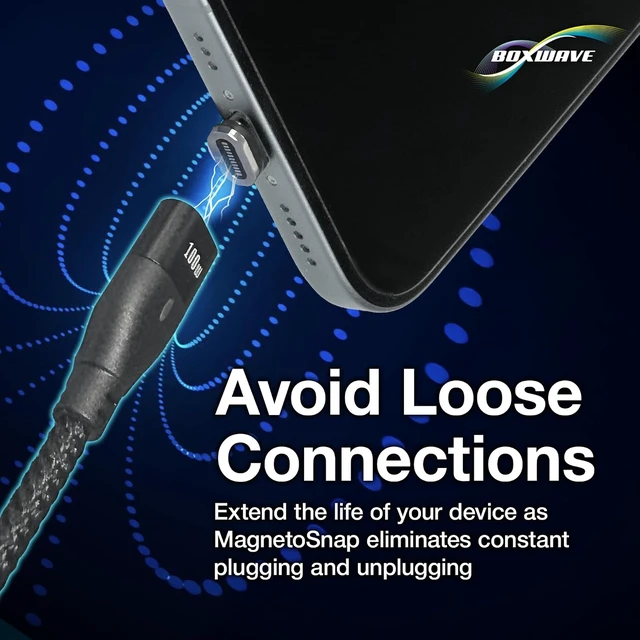 Alt view image 6 of 7 - BoxWave Cable Compatible with Garmin DriveSmart 86 - MagnetoSnap PD AllCharge Cable (100W), Magnet PD 100W Charging Cable USB Type-C Micro USB - Jet Black