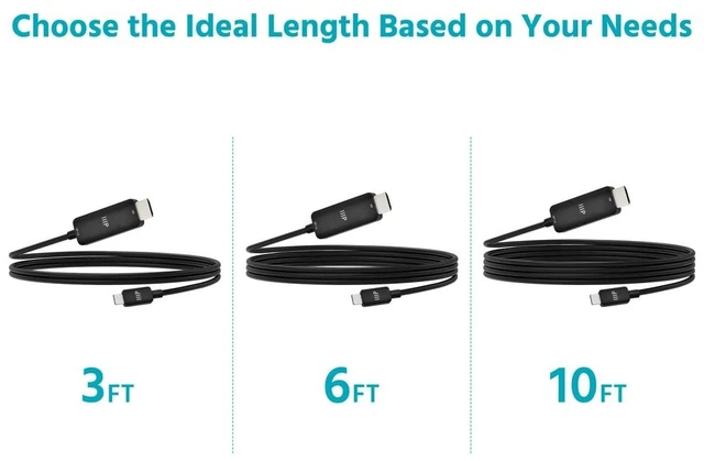 Alt view image 6 of 6 - Monoprice USB-C to HDMI 2.1 Active Cable - 8K60Hz Ultra High-Speed 10ft Black