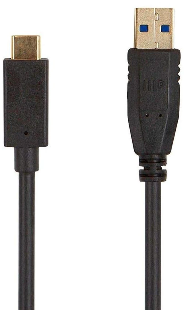 Main image of Monoprice USB 3.0 Type-C to Type-A Cable - 1.5 Feet - Black, for Nintendo Switch, Samsung Galaxy S10 S9 S8 Note, Android Google Pixel - Select Series