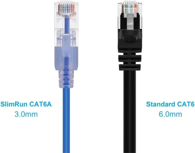 Alt view image 2 of 5 - Monoprice 10-Pack SlimRun Cat6A Ethernet Network Patch Cable 10G 6-inch 10 Color, Multi-color
