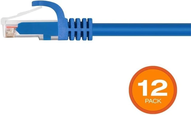 Alt view image 2 of 6 - Monoprice Cat6 Ethernet Patch Cable - 2 Feet - Blue (12-Pack) Snagless RJ45, 550MHz, UTP, Pure Bare Copper Wire, 24AWG - FLEXboot Series