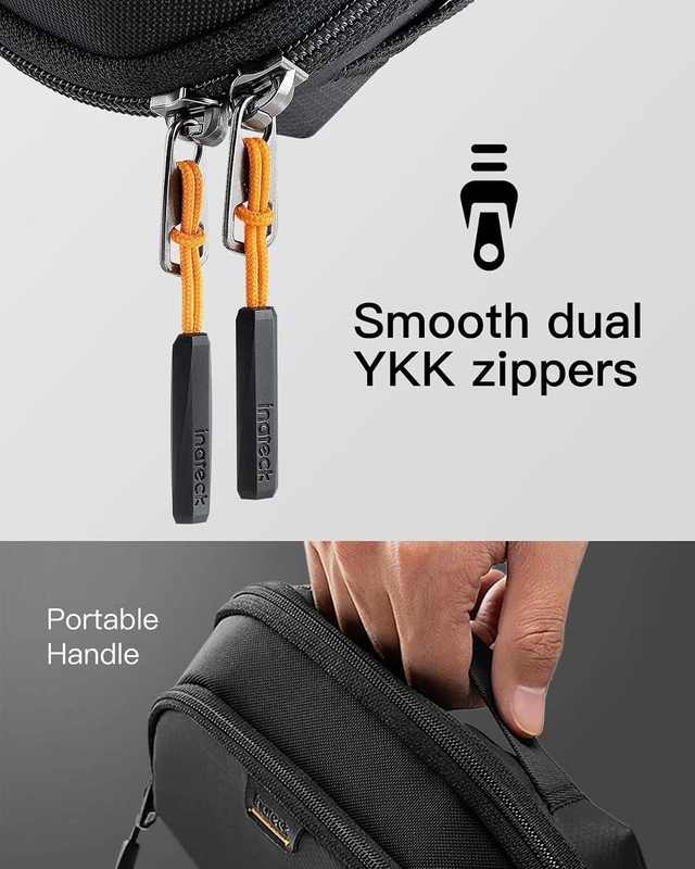Alt view image 5 of 7 - Inateck Electronics Organizer Travel Case, Waterproof Tech Pouch, Travel Organizer Bag Pouch, Electronic Accessories Carry Case, Tech Organizer for Cable, Cord, Charger, Phone, Small(New Version)