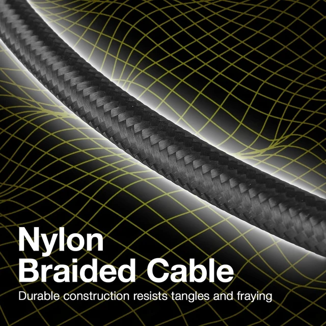 Alt view image 7 of 7 - BoxWave Cable Compatible with Castles S1F2 - PowerDisplay PD Cable (6ft) - USB-C to USB-C (100W), LED Display 6 Foot PD Braided Nylon Cable - Jet Black