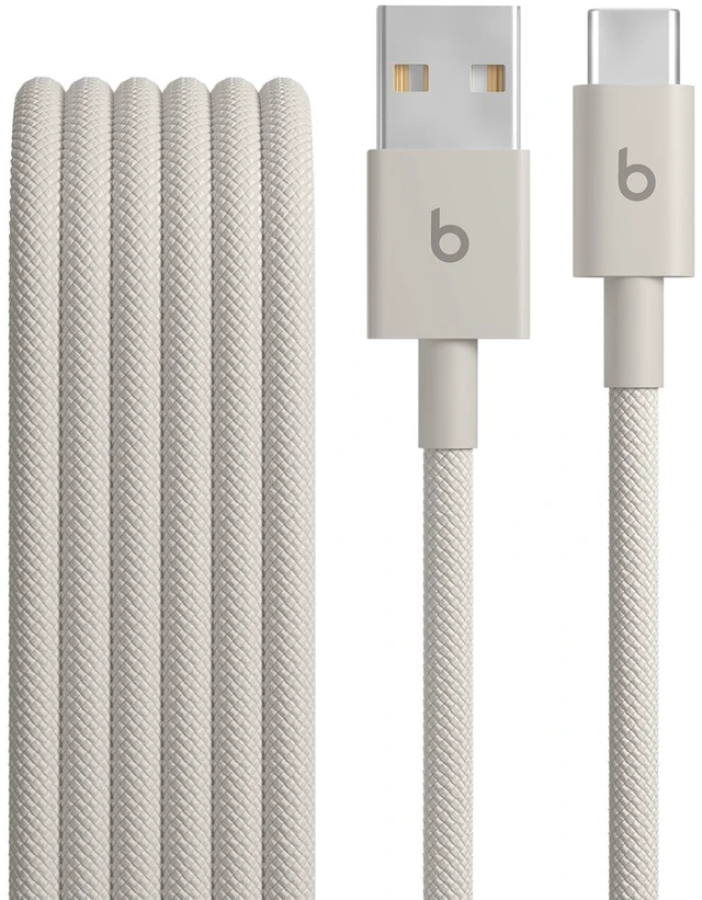 Main image of Beats USB-A to USB-C Woven Cable Fast Charging Durable and Tangle-Free Design Compatible Charger for Apple & Android Devices (1.5 m) - Surge Stone (Pack of 10)