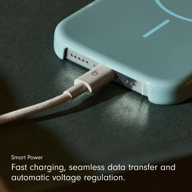 Alt view image 6 of 7 - Beats USB-A to USB-C Woven Cable Fast Charging Durable and Tangle-Free Design Compatible Charger for Apple & Android Devices (1.5 m) - Surge Stone (Pack of 10)