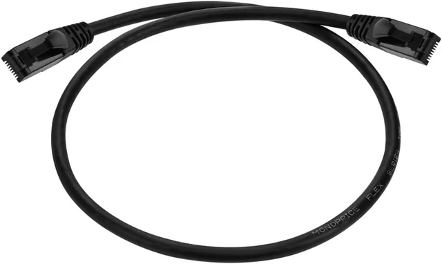 Alt view image 5 of 5 - Monoprice Cat6A Flexible TPE Patch Cable - 2 Feet - Black