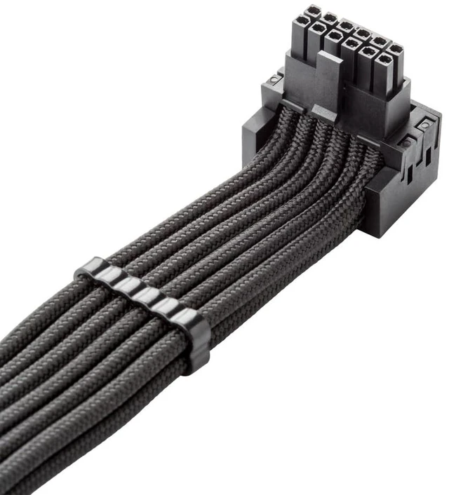 Alt view image 2 of 4 - CableMod Pro ModFlex Sleeved 12V-2x6 PCIe Cable for EVGA (Black, 4x8p,90°B)