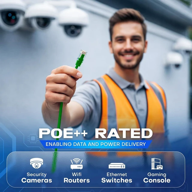 Alt view image 7 of 7 - NewYork Cables Cat6a Riser Cable 1000ft - Certified 100% Solid Bare Copper Cat 6a Ethernet Cable CMR, 23 AWG, 750 MHz, PoE++ - Unshielded Twisted Pair (UTP) -10 GB High Speed for Networking & Gaming